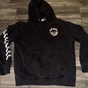 Spitfire Black Hoodie with White Logo